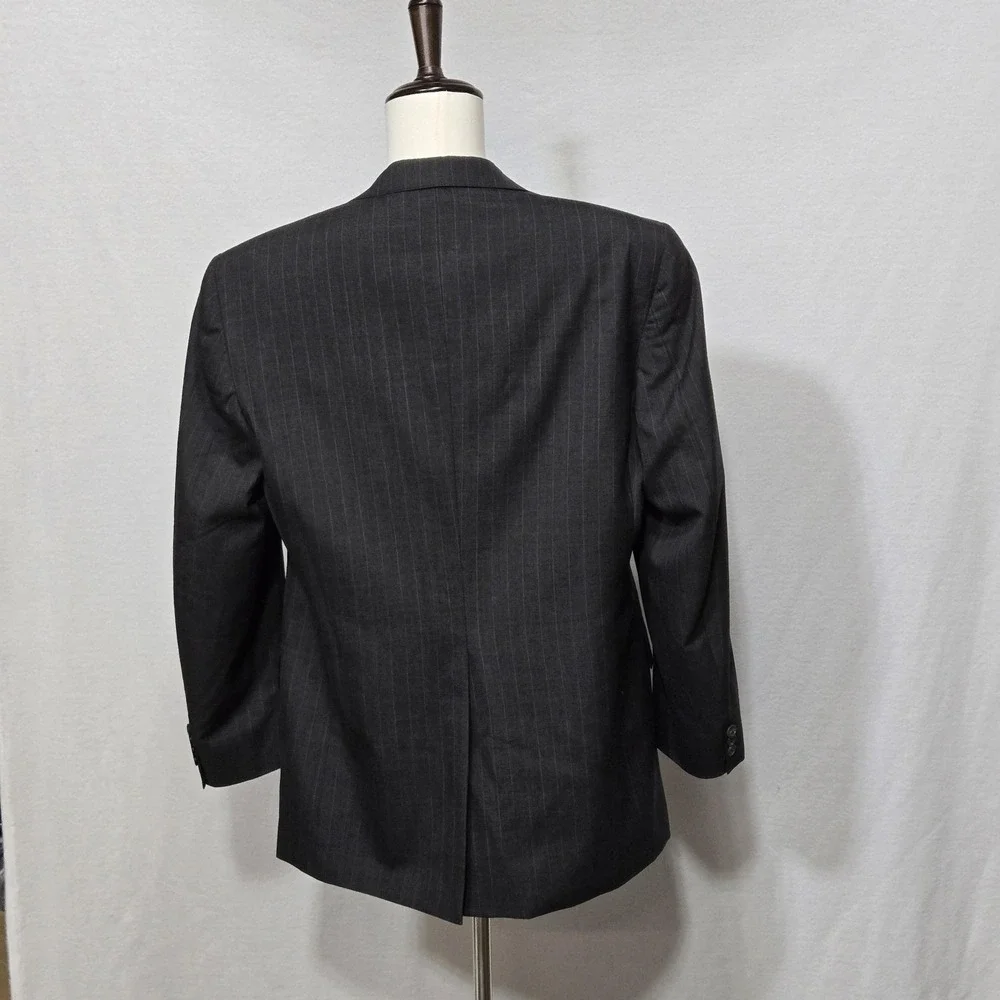 Polo University‎ Club Ralph Lauren Blazer Mens Gray Pinstripe Jacket USA Made